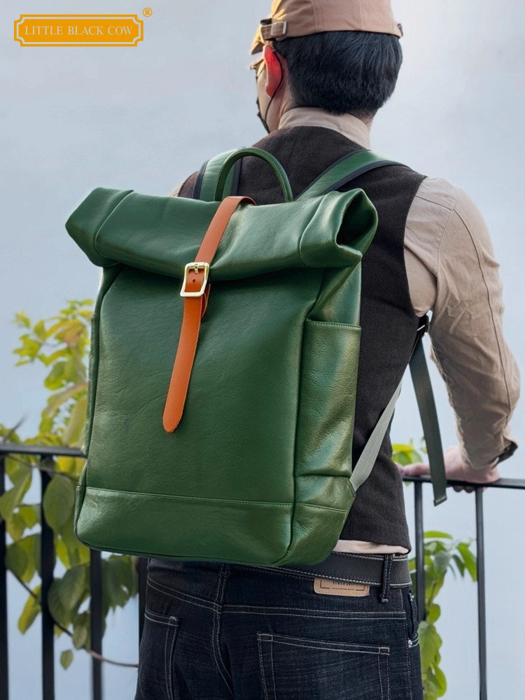 Large Capacity Mens Genuine Le - Leather Backpack Vintage 评论和价格