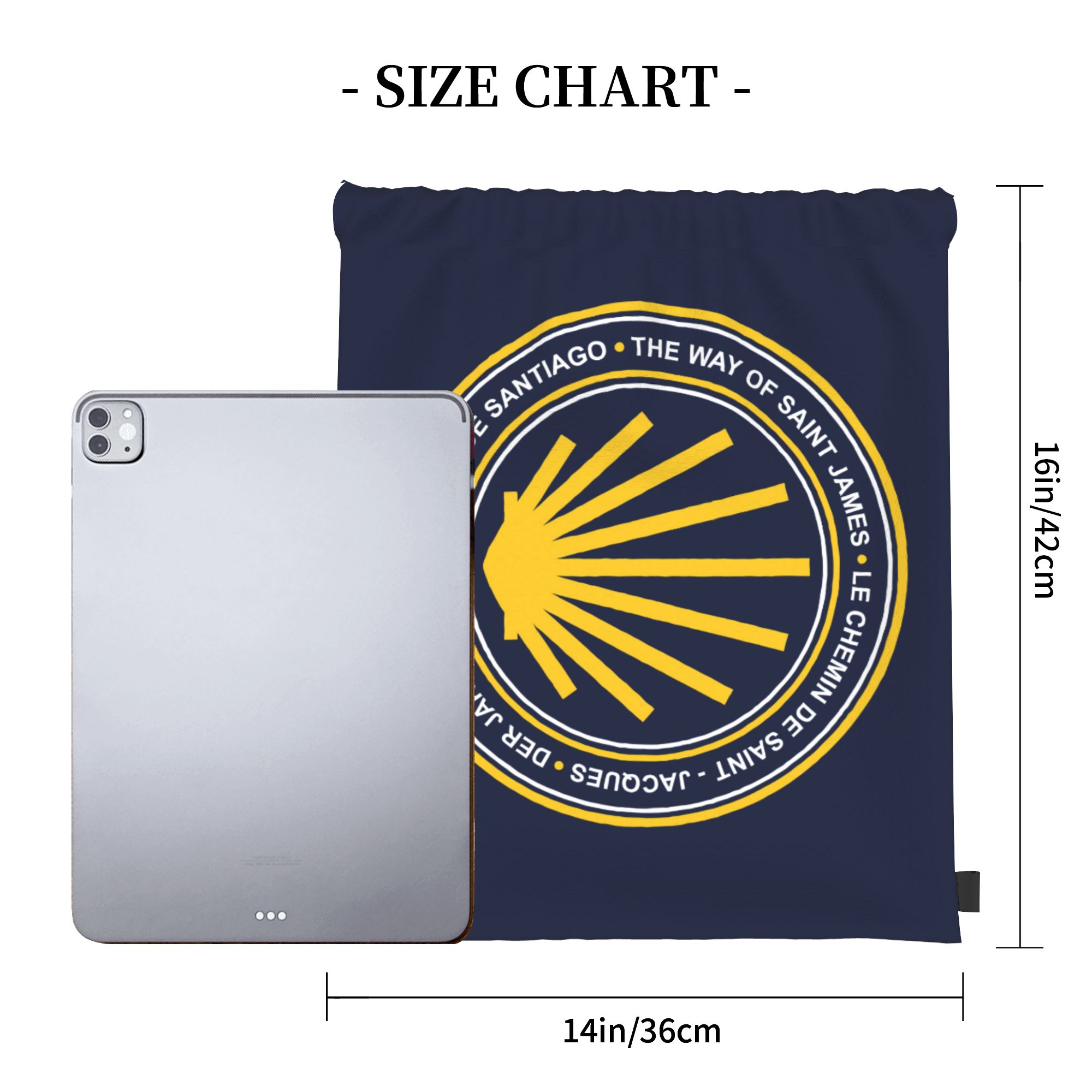 Custom Camino de Santiago Navy - Drawstring Gym Bag 评论和价格