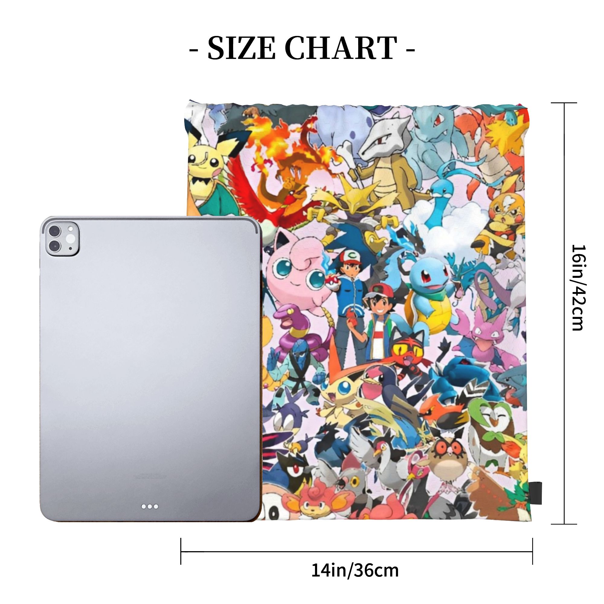 Lovely Cartoon Poke-Mon Bag Dr - Drawstring Gym Bag 评论和价格