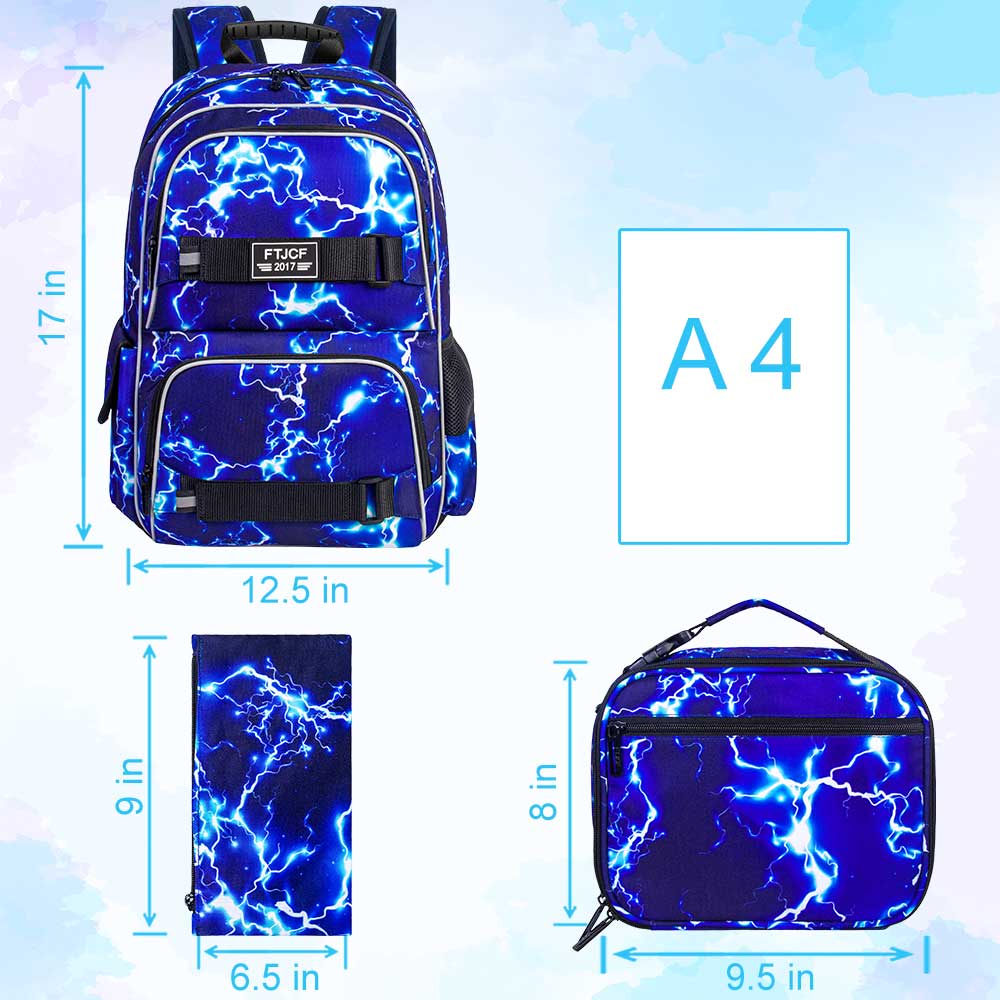 3PCS Lightning boys Backpack,  - School Backpack Teen 评论和价格