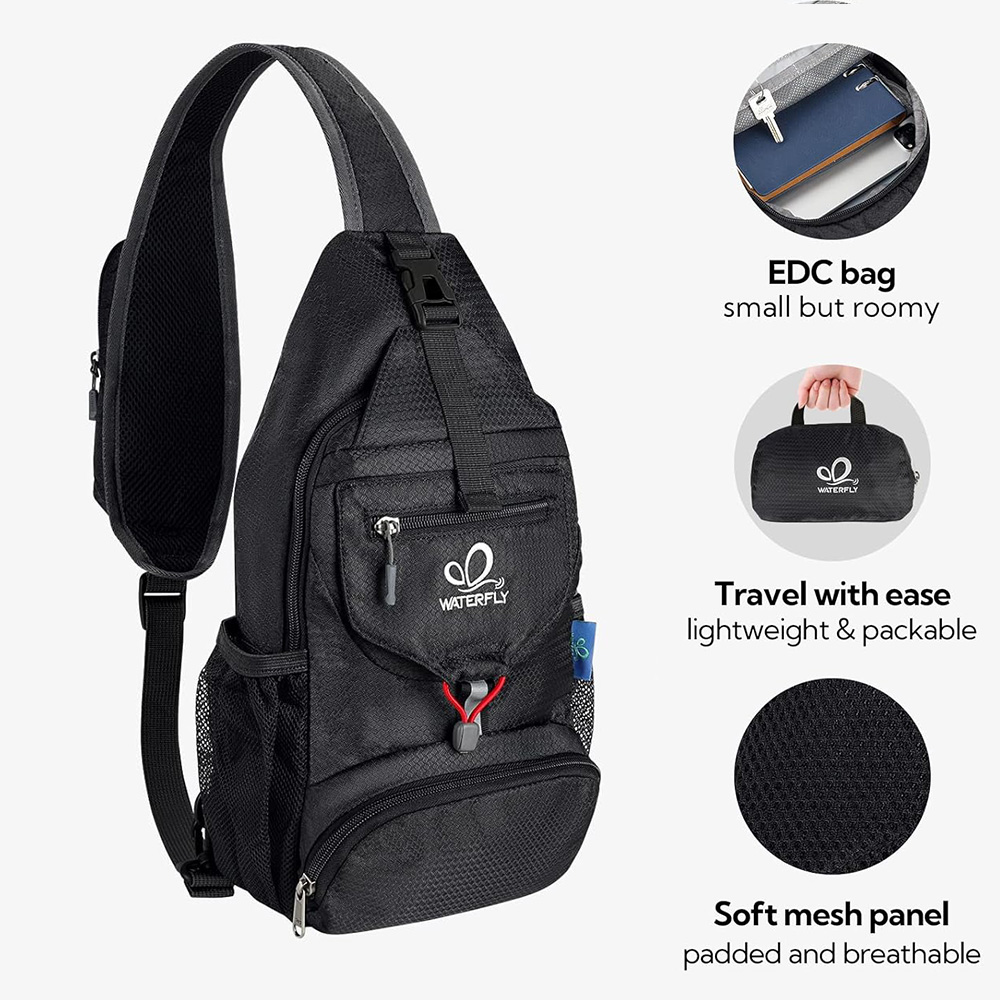 WATERFLY Chest Bag Shoulder Sm - Sling Backpack Shoulder 评论和价格